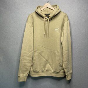 RVCA Mens Khaki Hoodie Sweatshirt Surf Skate Size M